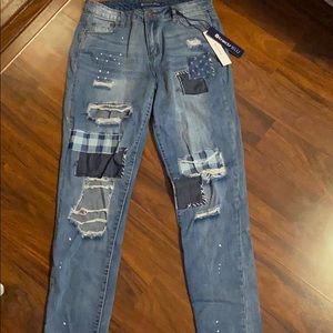 Tractr BLU Destructed Boyfriend Jeans